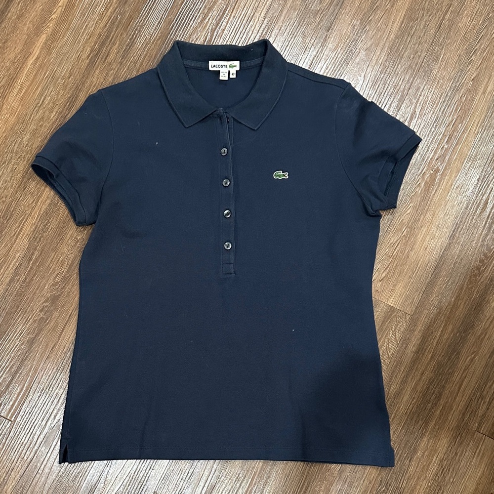 Lacoste Women's Dark Blue Button Down Shirt